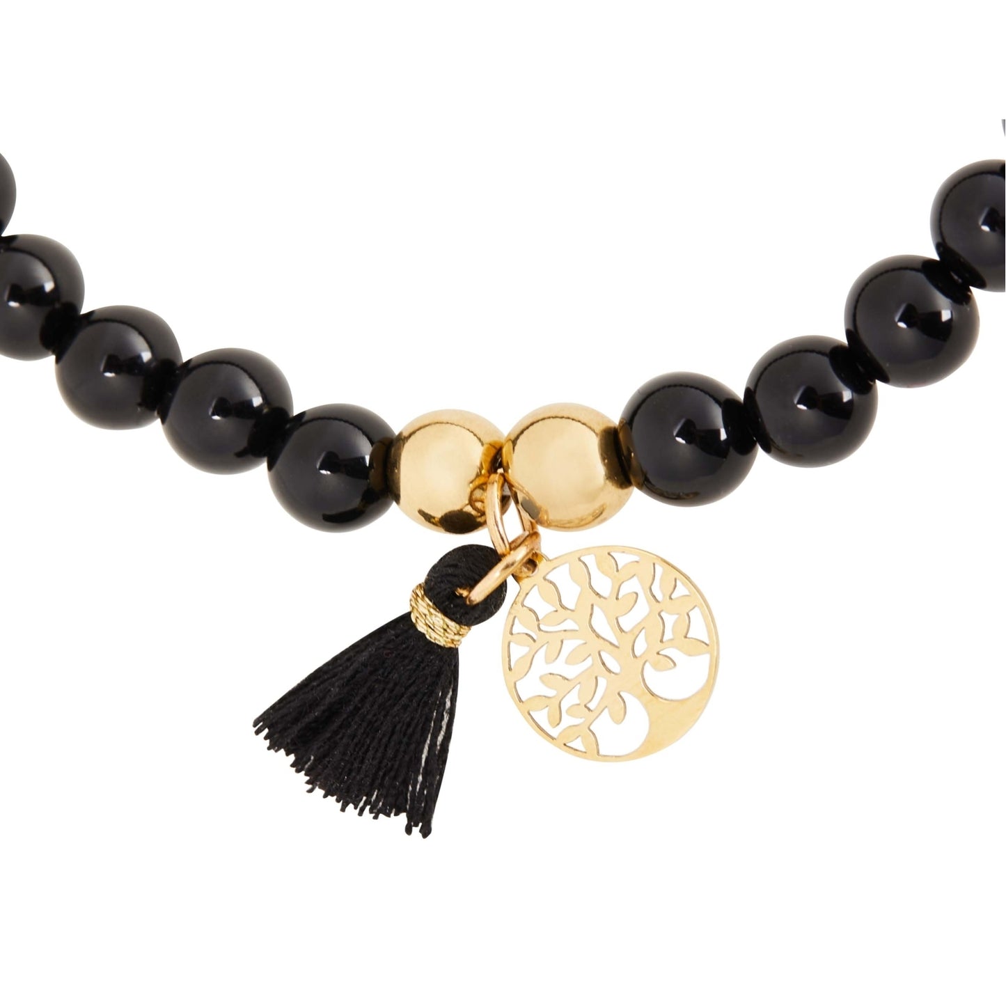 Crystals by HCA Bracelet - Stones of nature - Black agate - Tree of life