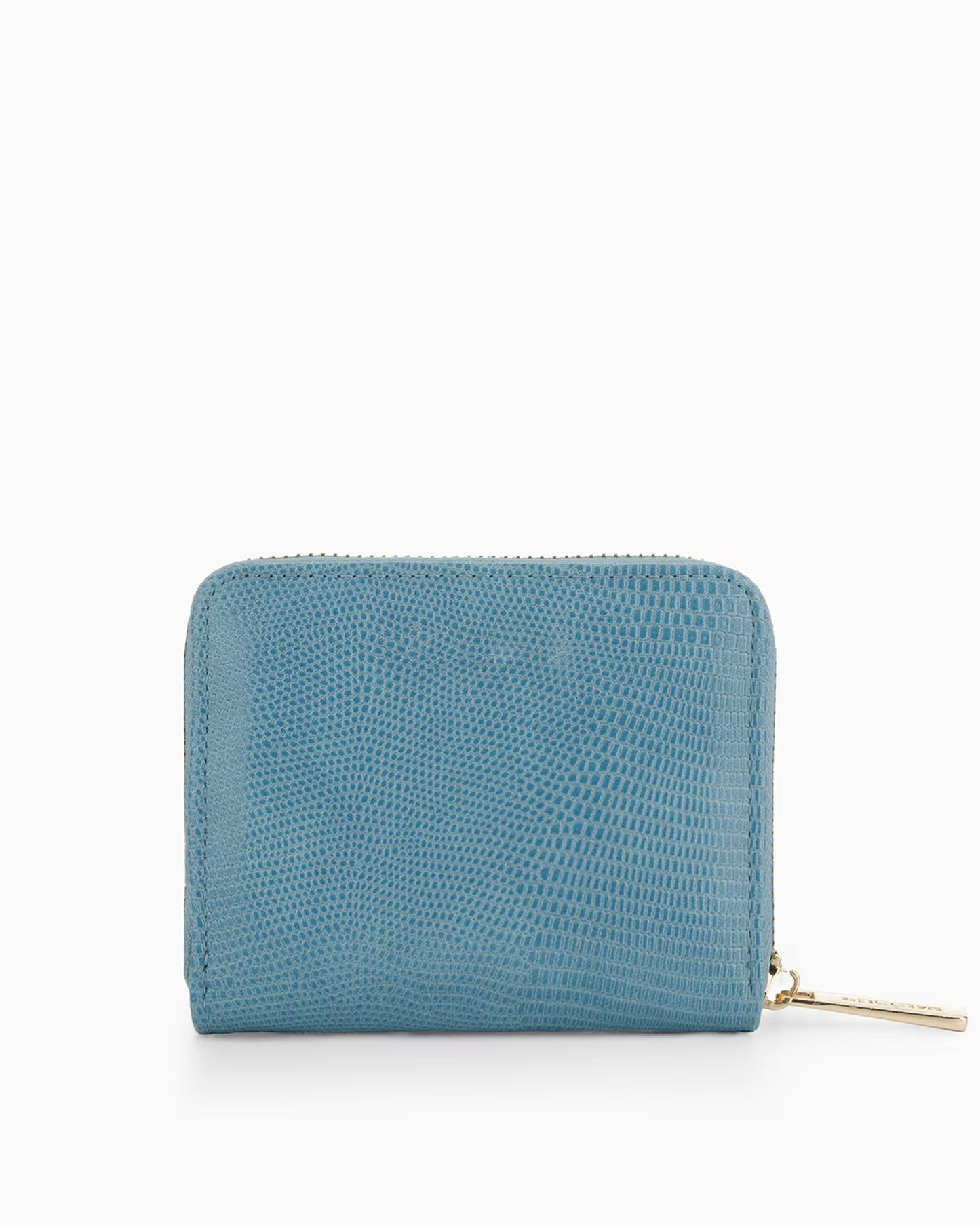 Puccini-Damesportemonnee van eco-leer met lizard-textuur, blauw