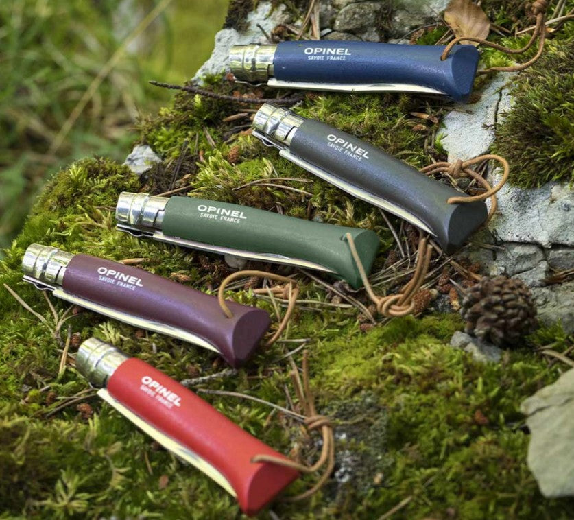 Zakmes N°08, Opinel, Tradition Colorama, RVS/Beukenhout, koord-Bordeaux rood
