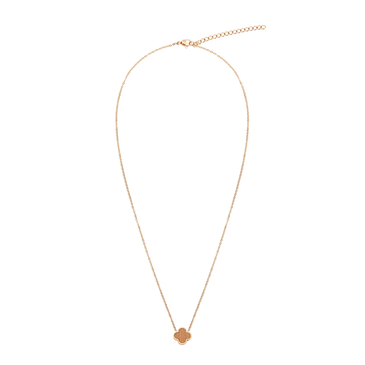 Crystals by HCA-Halsketting-Piece of Life-Roze-Verguld-Klaverblad