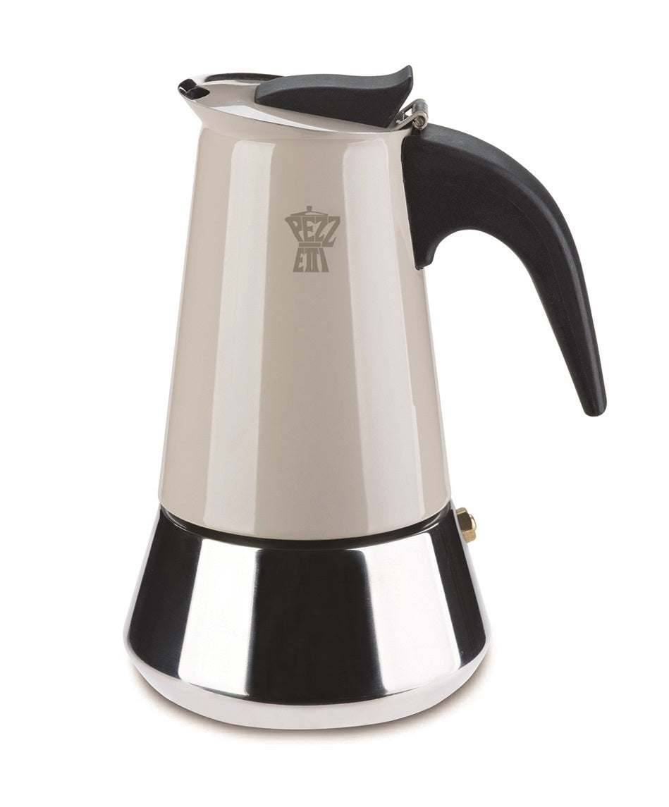 Pezzetti - Italiaanse espressomaker - koffiemaker - 4 kops - roestvrijstaal - inductie - gas - elektrisch - percolator - moka pot - grijs
