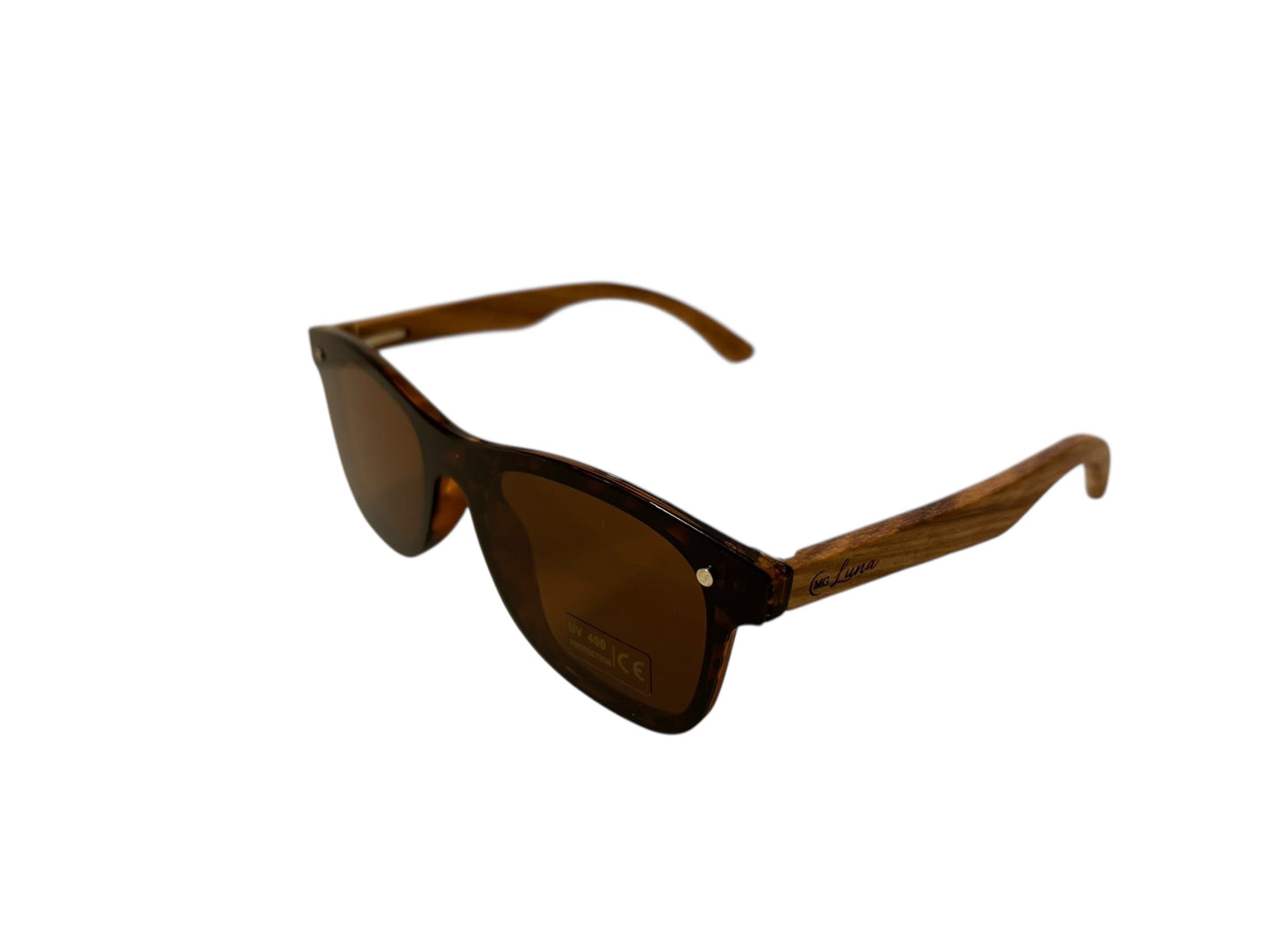 MG Luna-Zonnebril (1504-7)-Echt hout-Gratis etui