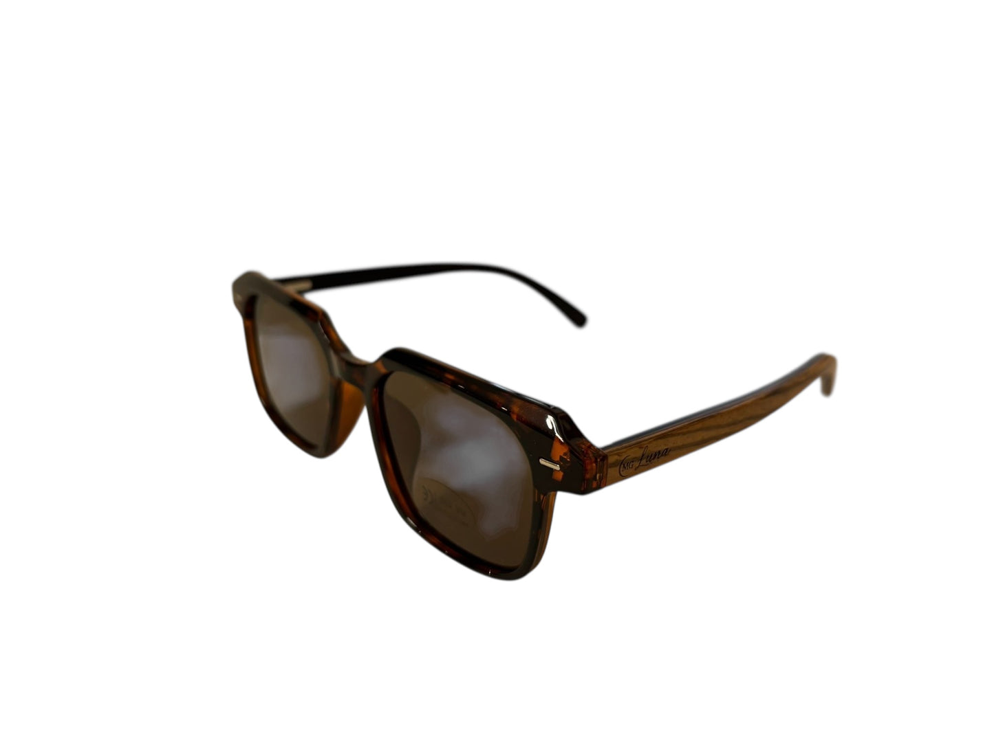 MG Luna-Zonnebril (1605P-2)-Echt hout-Gratis etui