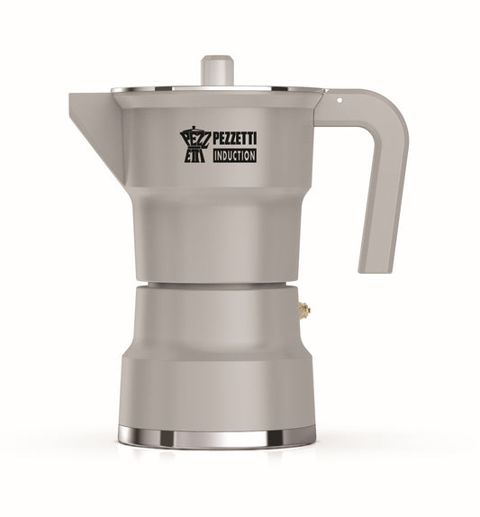 Pezzetti – SOLIDEXPRESS - espressomaker - koffiemaker - 6 kops - aluminium - grijs - INDUCTIE - gas - elektrisch - percolator - moka pot