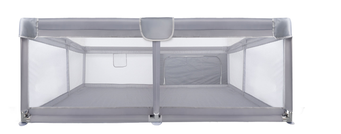 MalPlay-KIVO-babybox - kinderbox – 180x200 cm – voor binnen en buiten – grijs/wit – ademend gaas