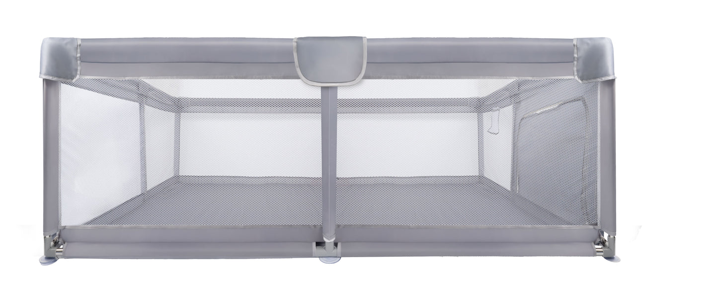 MalPlay-KIVO-babybox - kinderbox – 180x200 cm – voor binnen en buiten – grijs/wit – ademend gaas