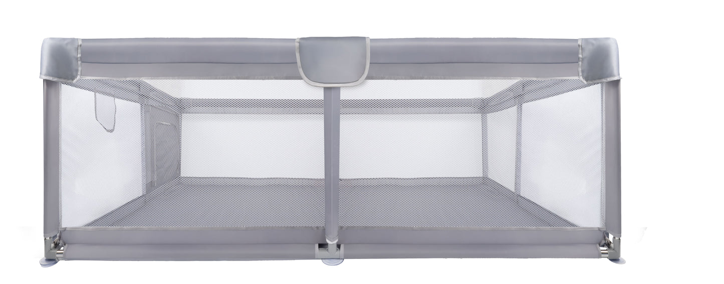 MalPlay-KIVO-babybox - kinderbox – 180x200 cm – voor binnen en buiten – grijs/wit – ademend gaas