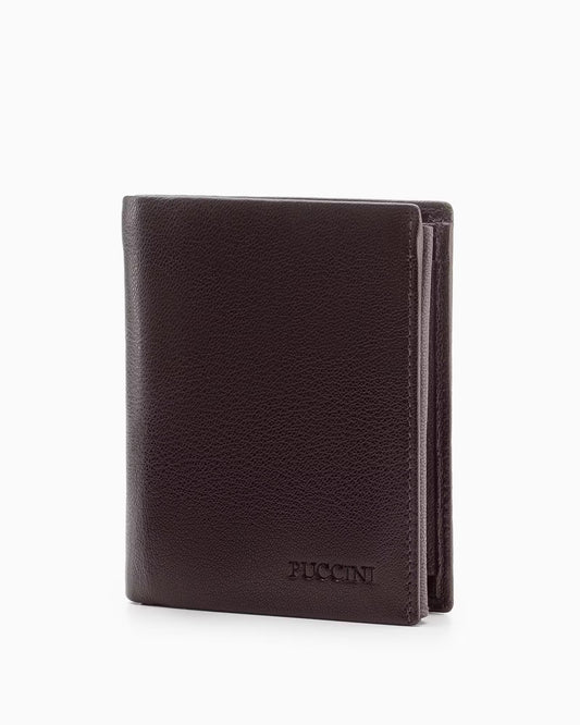 Puccini-Bruine herenportemonnee van natuurlijk leer