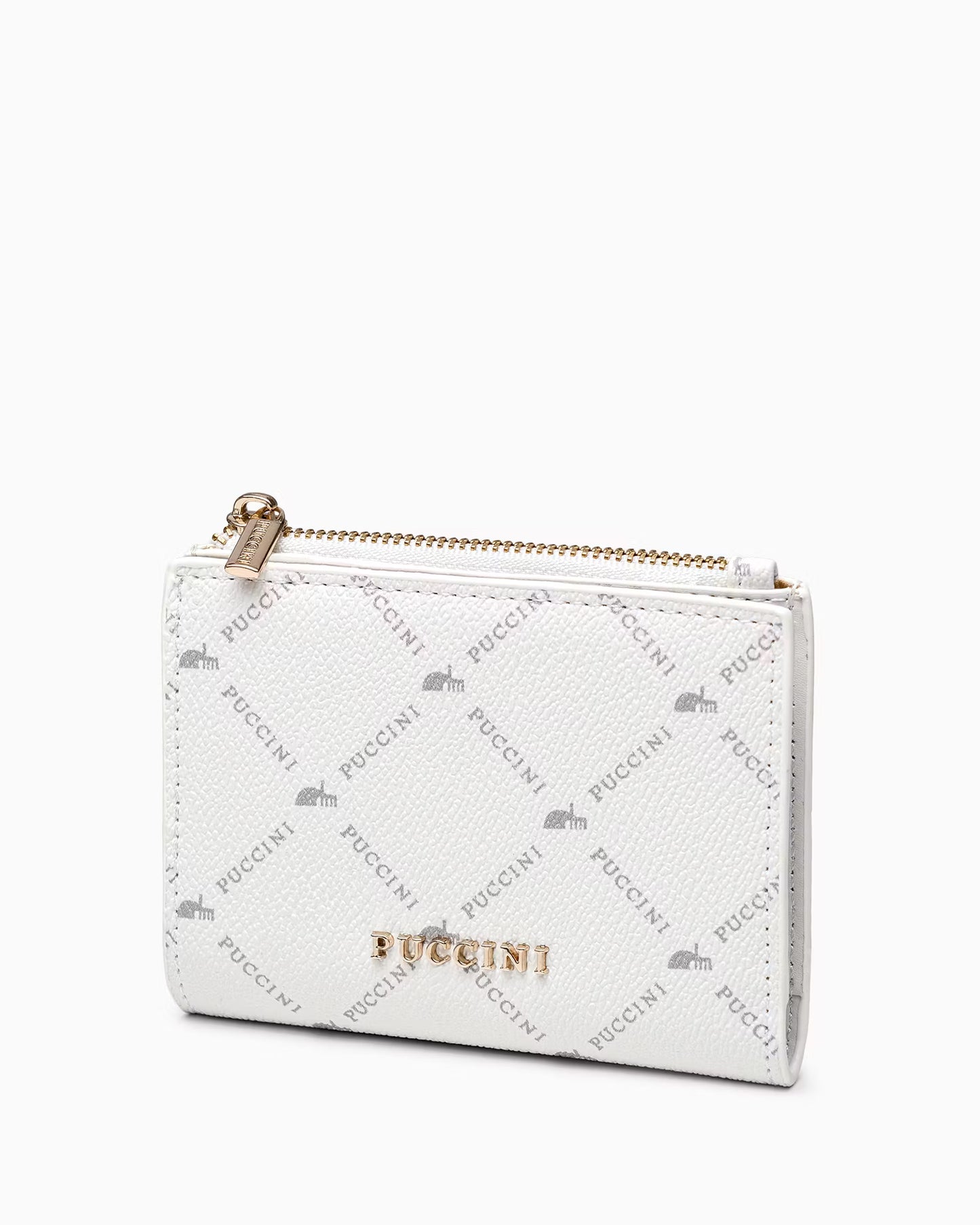 Puccini-Kleine damesportemonnee met monogram, wit