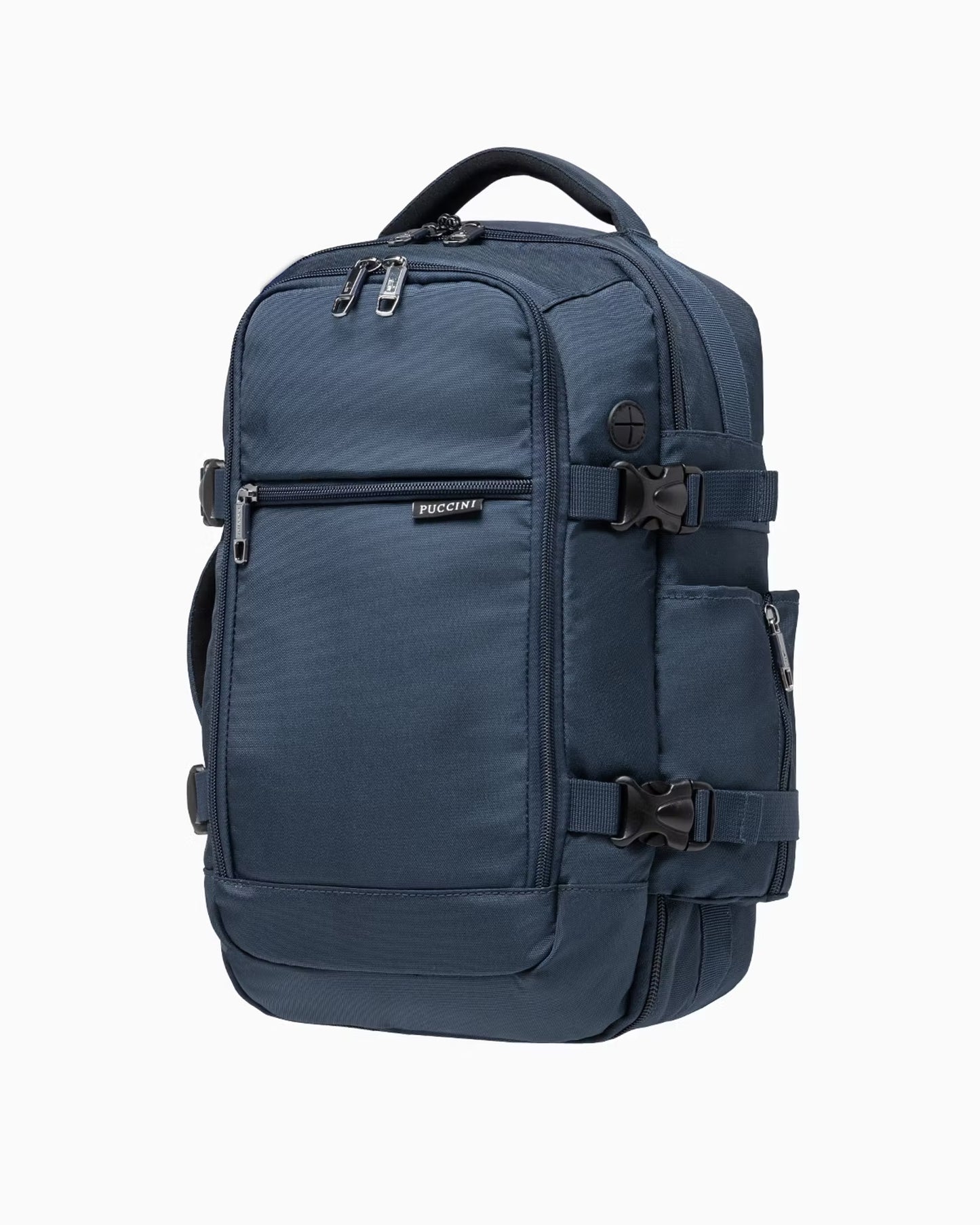 Puccini rugzak - 3 in 1 - 40x25x12-20 cm - formaat aanpasbaar - marineblauw - Wizzair - KLM- Ryanair - handbagage