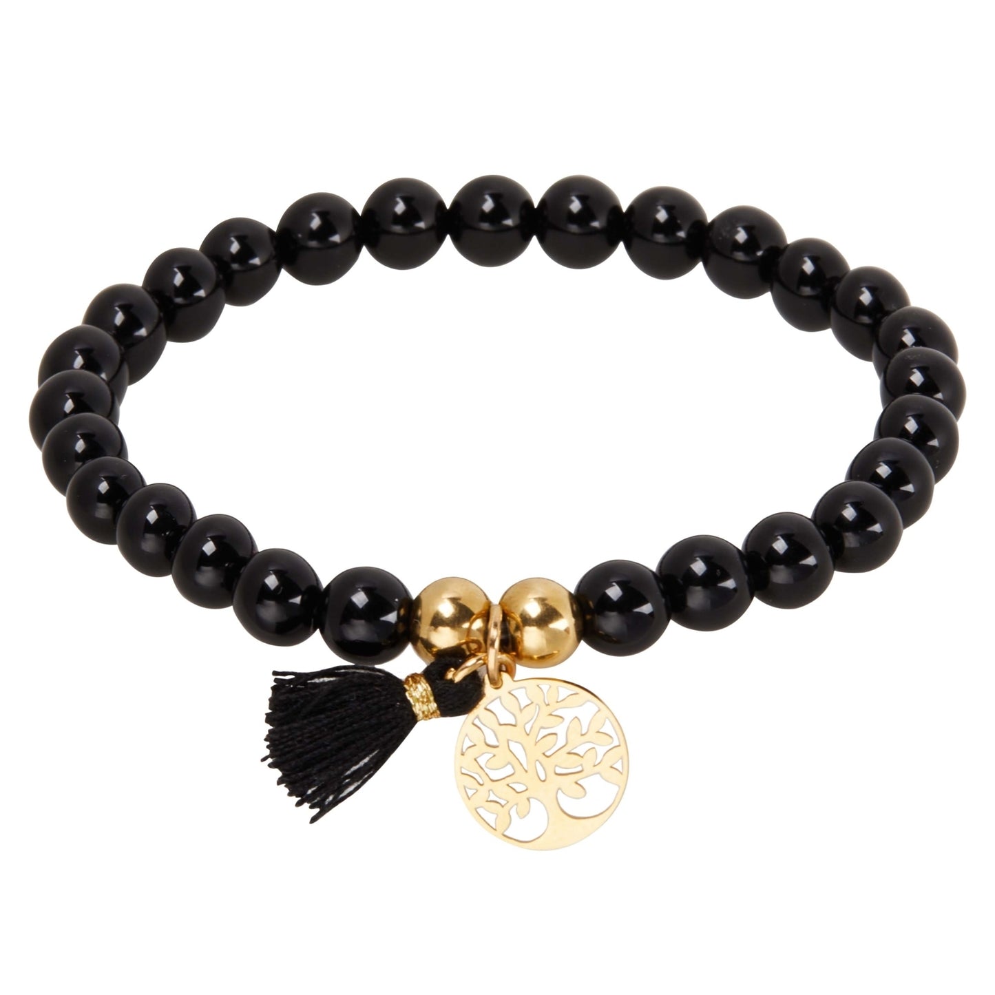 Crystals by HCA-Armband-Stones of nature-Zwart agaat-Levensboom