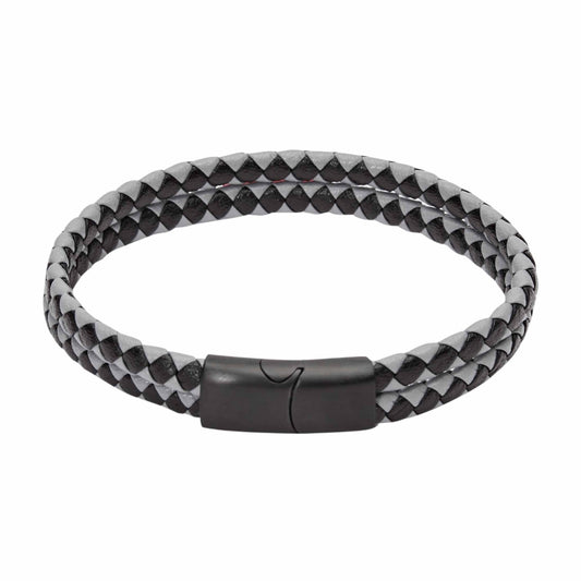 Crystals by HCA-Armband-VIRO-dubbel leer-zwart