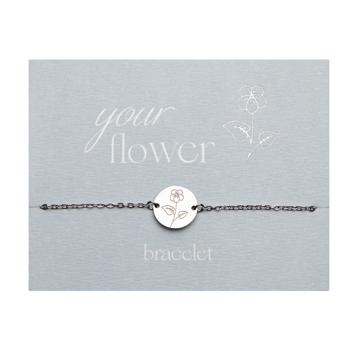 Crystals by HCA-Armband-Your flower-Violet-Februari