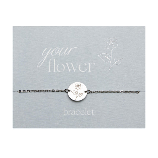 Crystals by HCA-Armband-Your flower-Violet-Februari