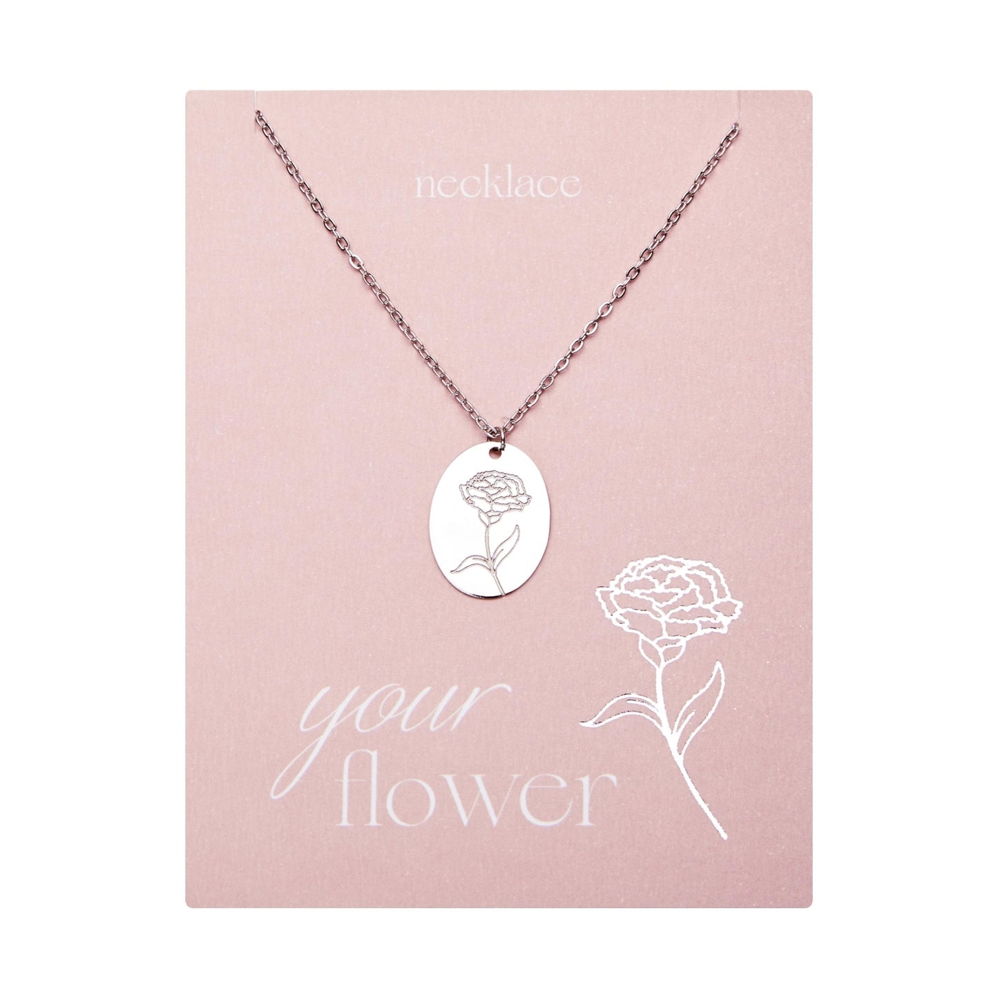 Crystals by HCA-Ketting-Your flower-Carnatie-Januari