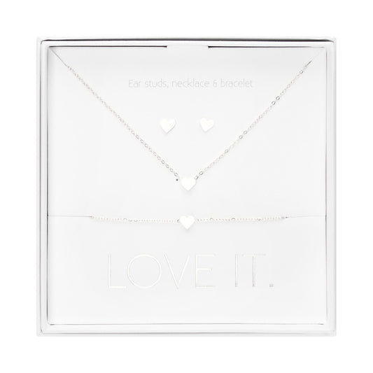 Crystals by HCA-Geschenkset-Love it.-Verzilverd-Hart
