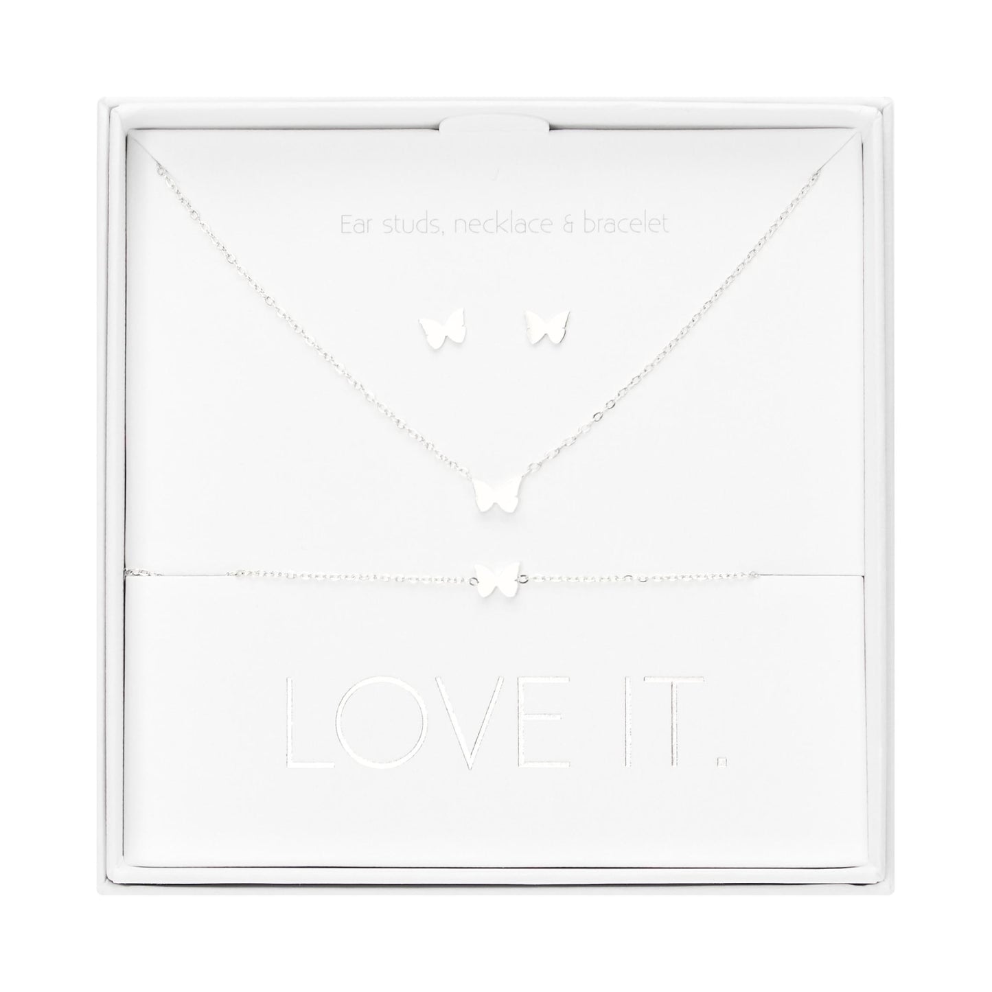 Crystals by HCA-Geschenkset-Love it.-Verzilverd-Vlinder