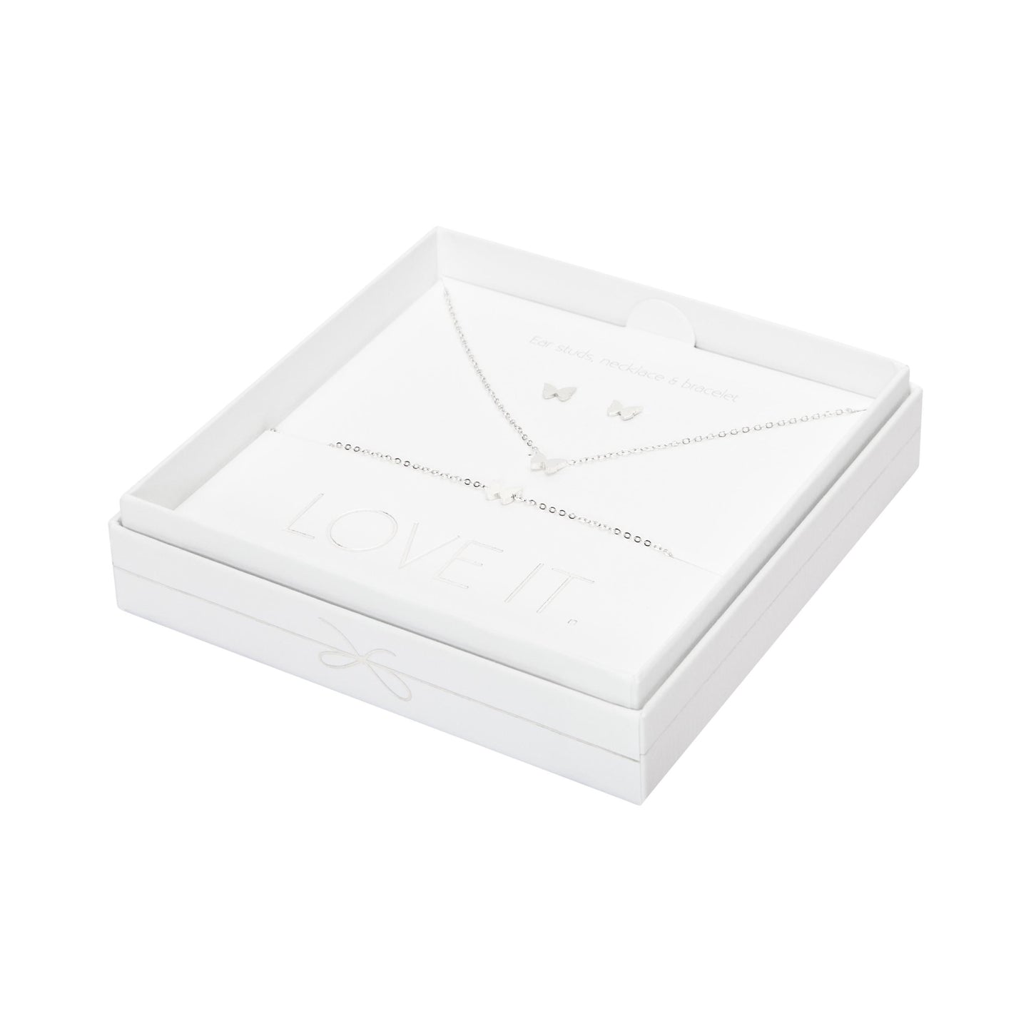 Crystals by HCA-Geschenkset-Love it.-Verzilverd-Vlinder