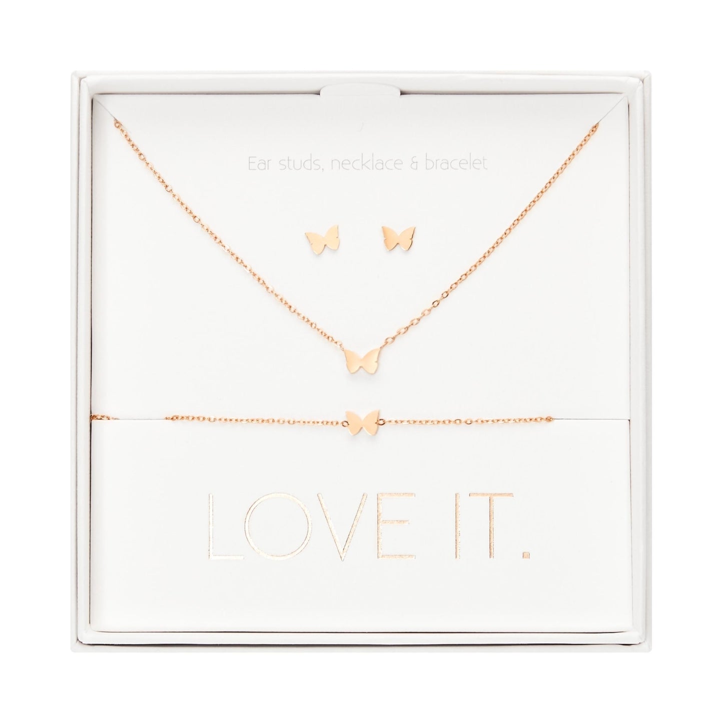 Crystals by HCA-Geschenkset-Love it.-Roségoud-Vlinder