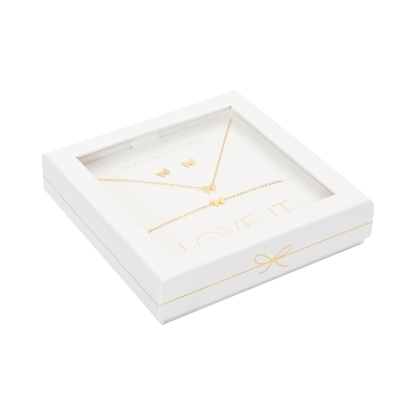 Crystals by HCA-Geschenkset-Love it.-Verguld-Vlinder