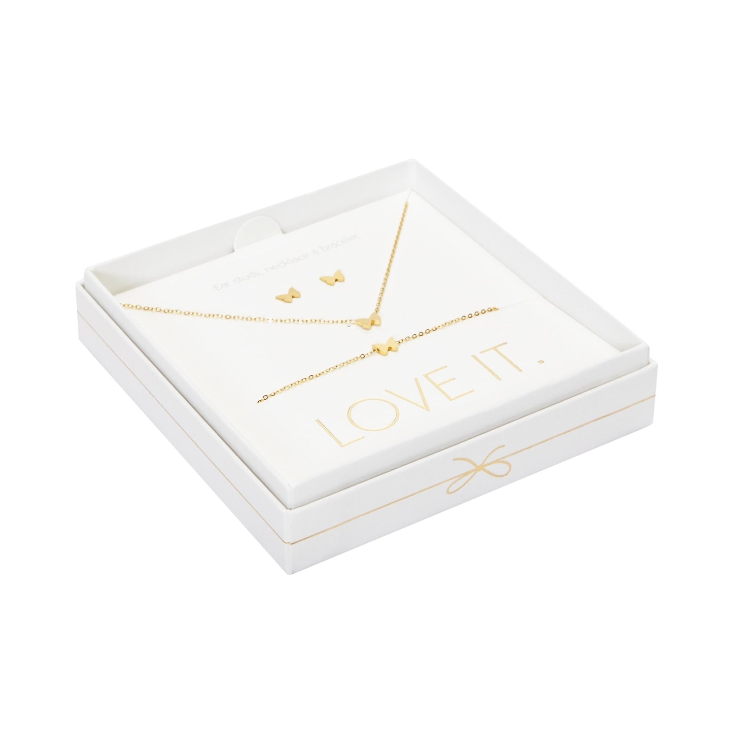 Crystals by HCA-Geschenkset-Love it.-Verguld-Vlinder