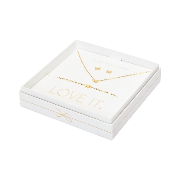 Crystals by HCA-Geschenkset-Love it.-Verguld-Vlinder