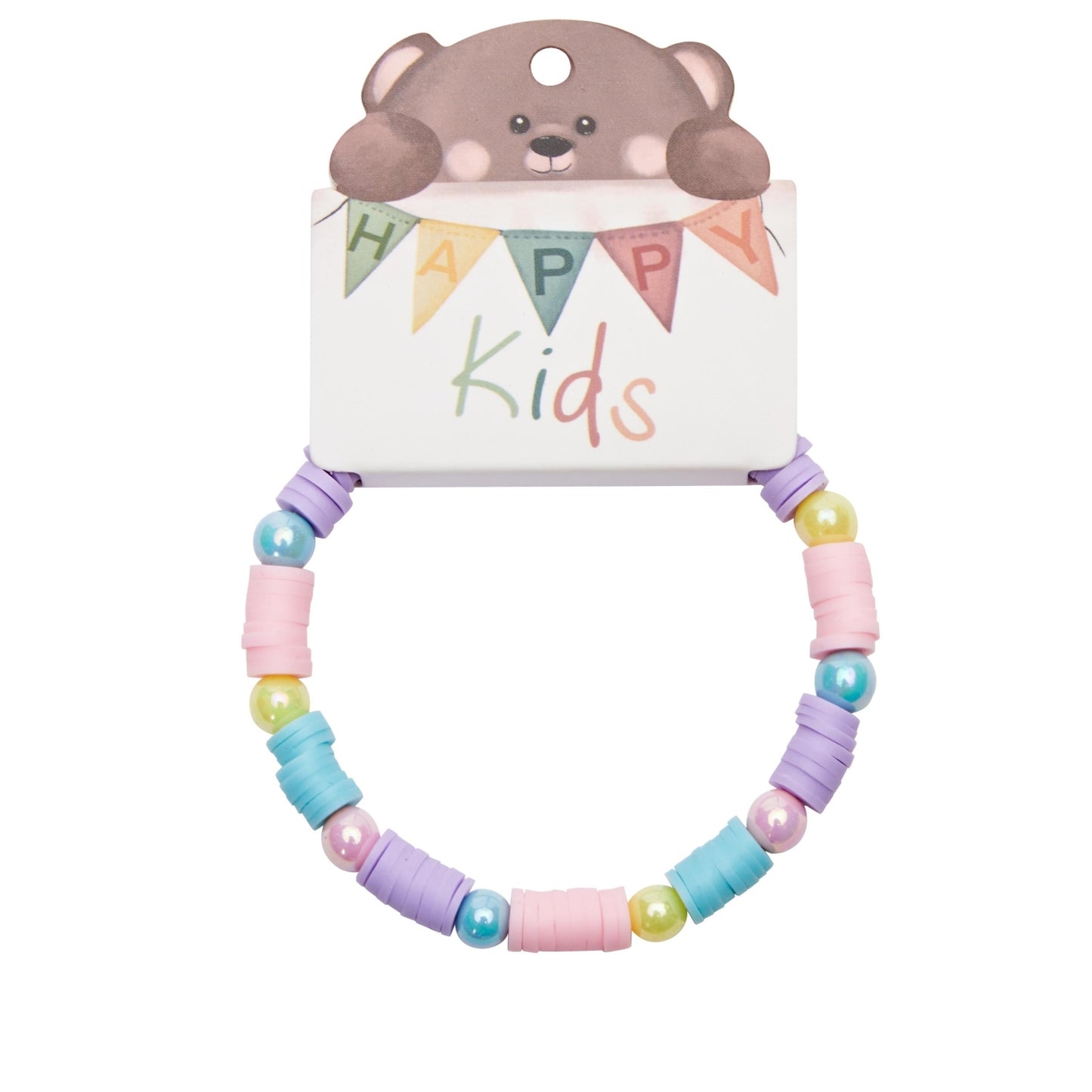 Crystals by HCA-Armband-Platte en ronde kralen-Happy Kids-Regenboog