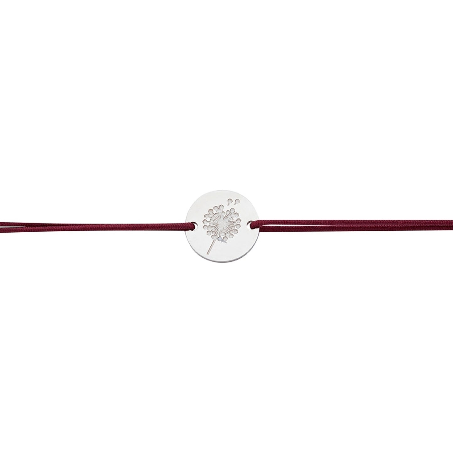 Wenskaart met armband-Little Companion-Paardenbloem-roestvrij staal