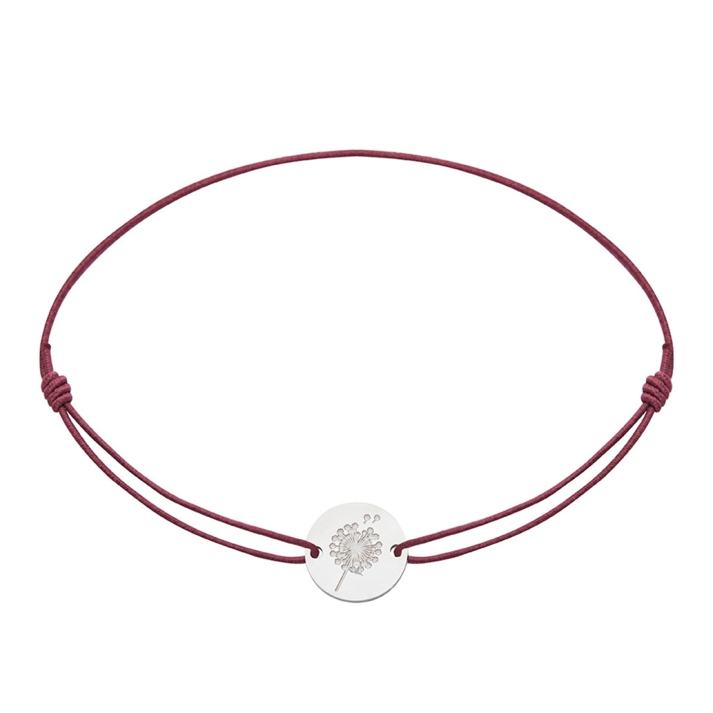 Wenskaart met armband-Little Companion-Paardenbloem-roestvrij staal