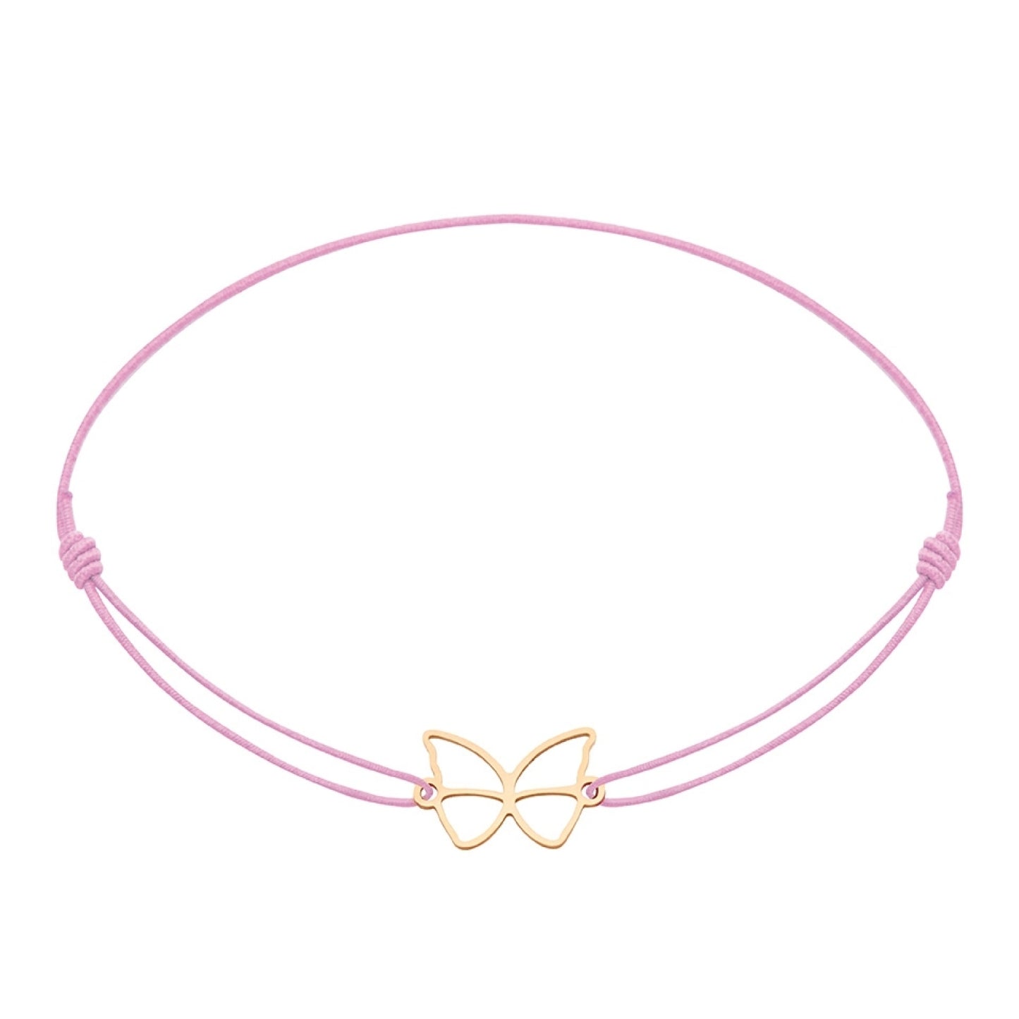 Wenskaart met armband-Little Companion-Vlinder-Roestvrij staal roséverguld