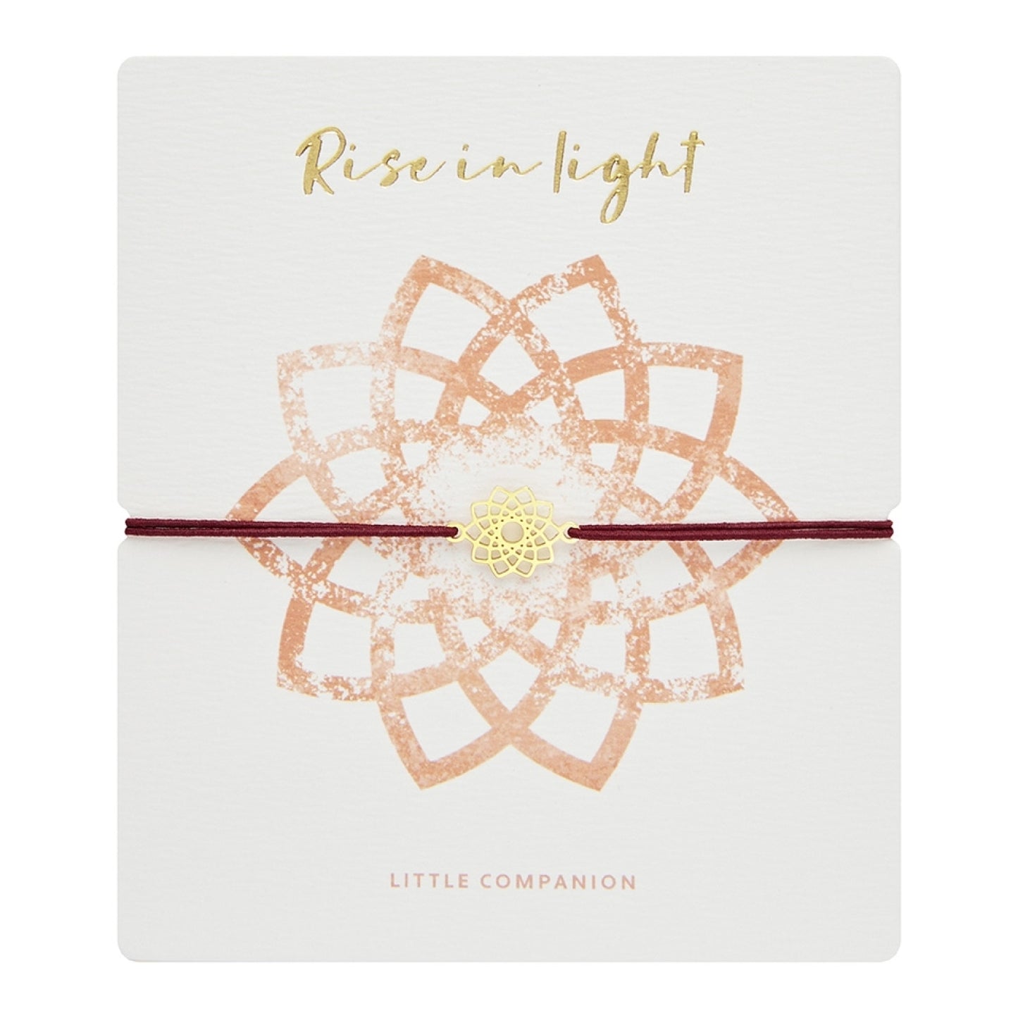 Wenskaart met armband-Little Companion-Bloem-Roestvrij staal verguld