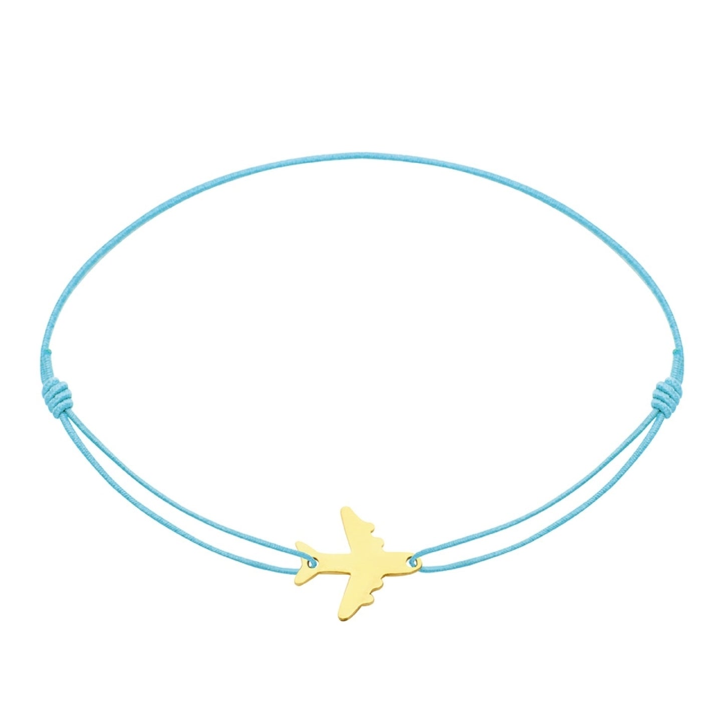 Wenskaart met armband-Little Companion-Vliegtuig-Roestvrij staal verguld