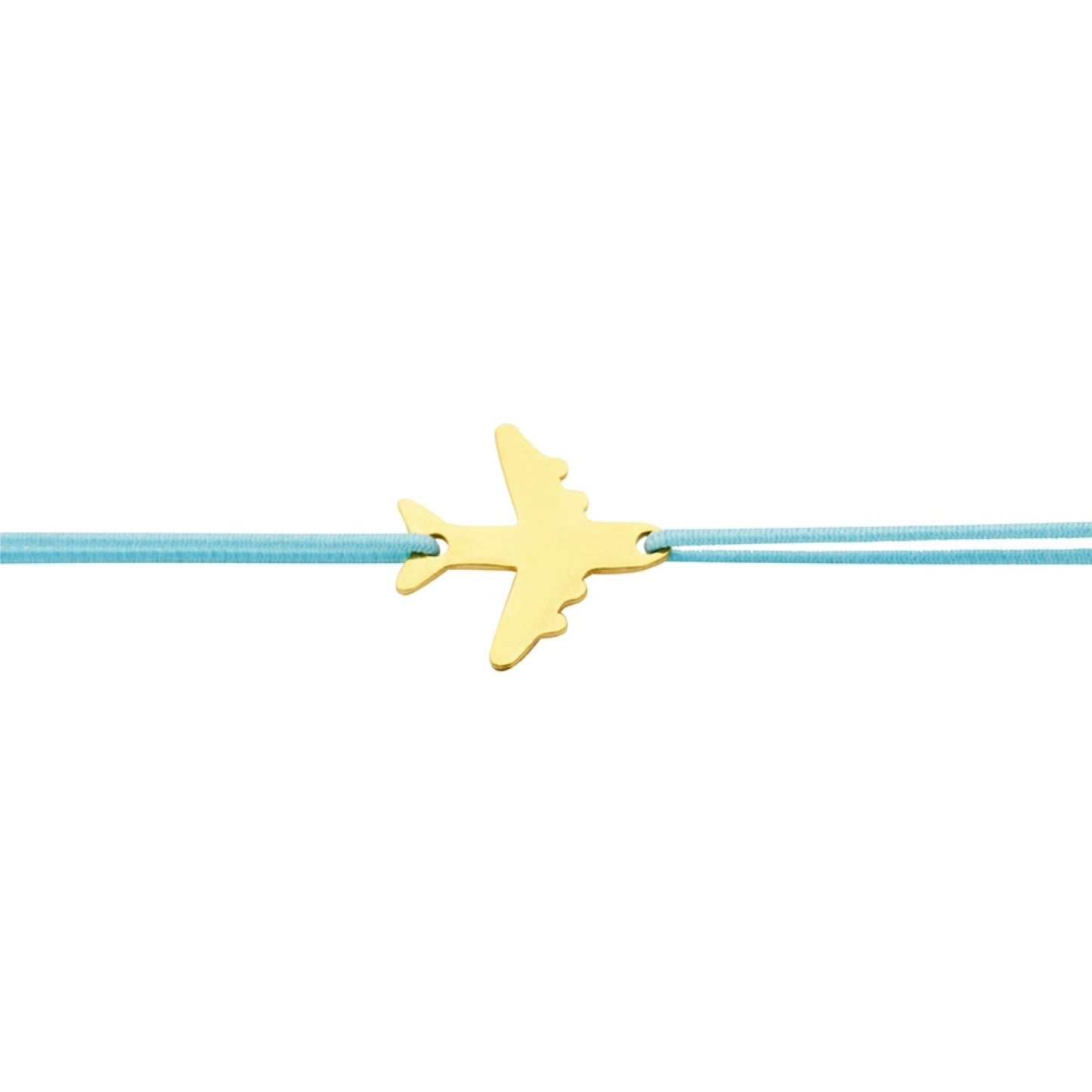 Wenskaart met armband-Little Companion-Vliegtuig-Roestvrij staal verguld
