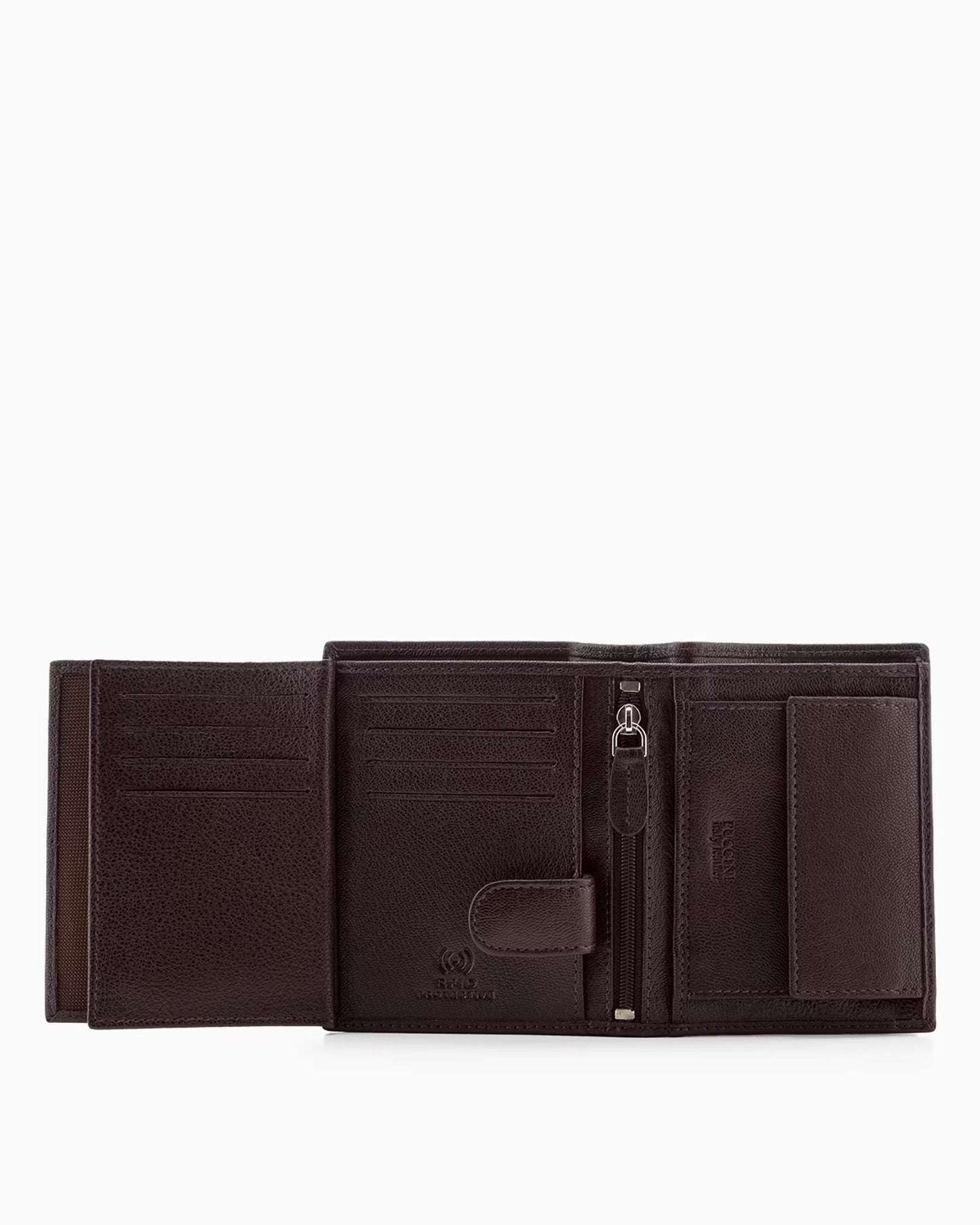 Puccini-Bruine herenportemonnee van natuurlijk leer