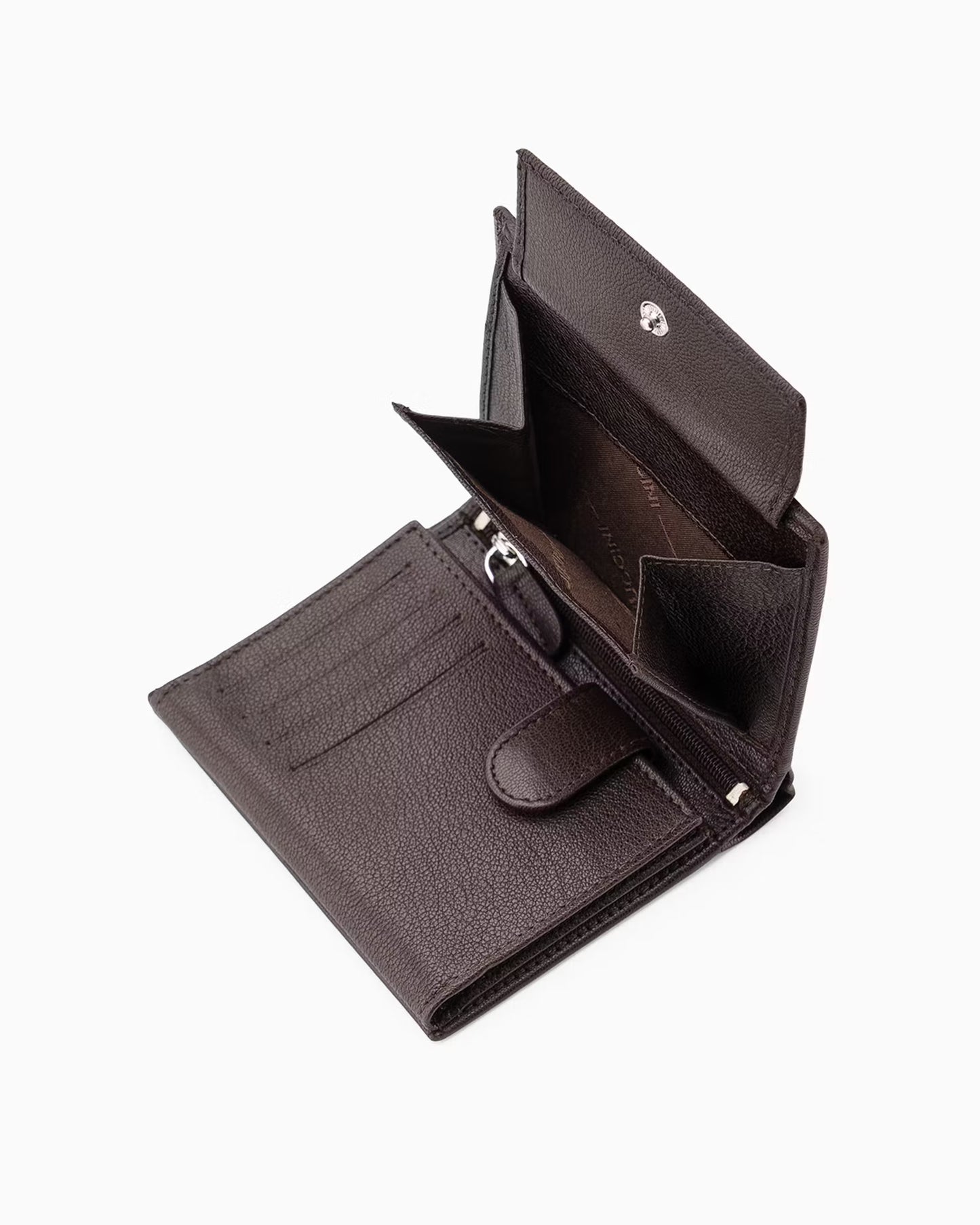 Puccini-Bruine herenportemonnee van natuurlijk leer