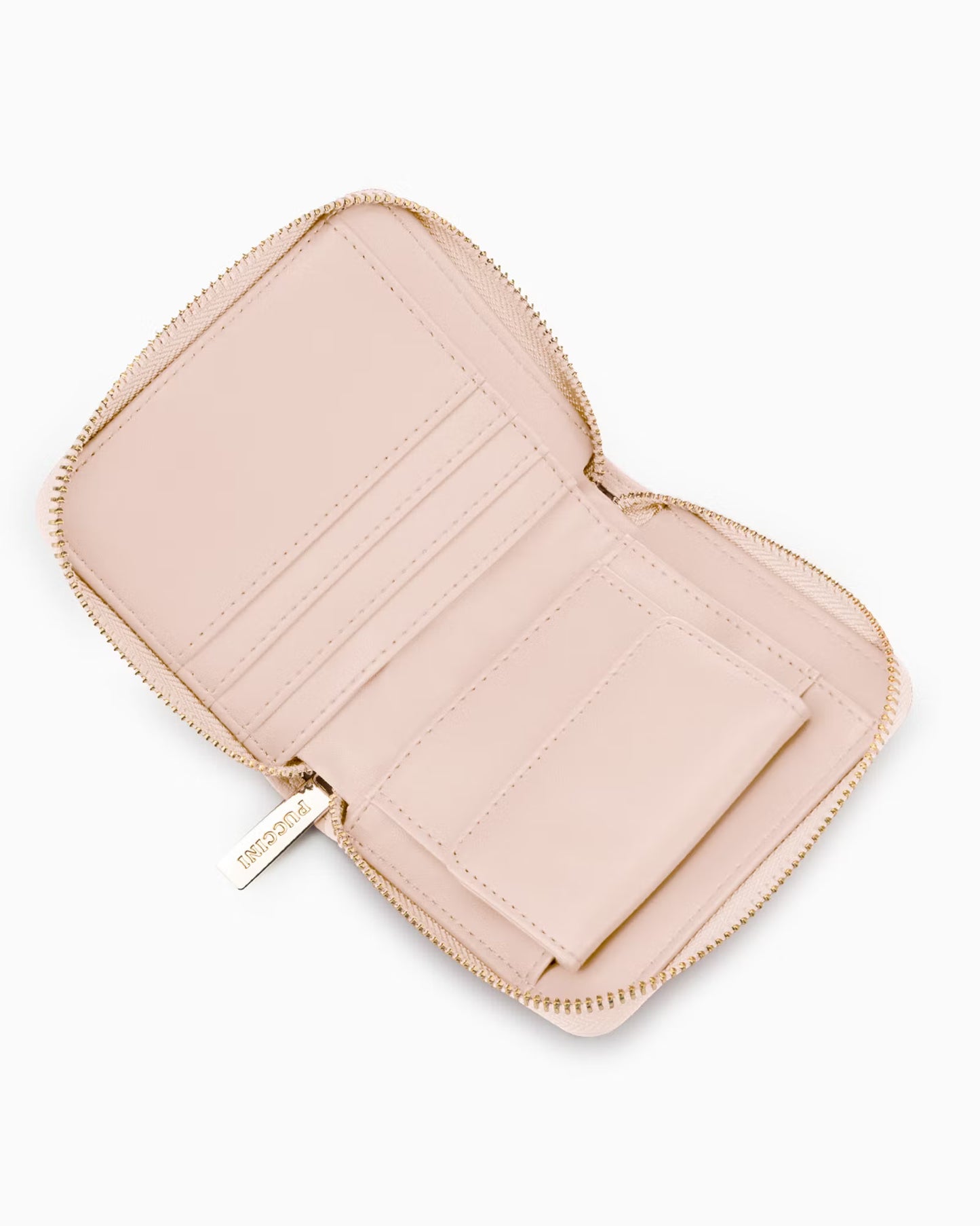 Puccini-Damesportemonnee van eco-leer met lizard-textuur, met ritssluiting, roze