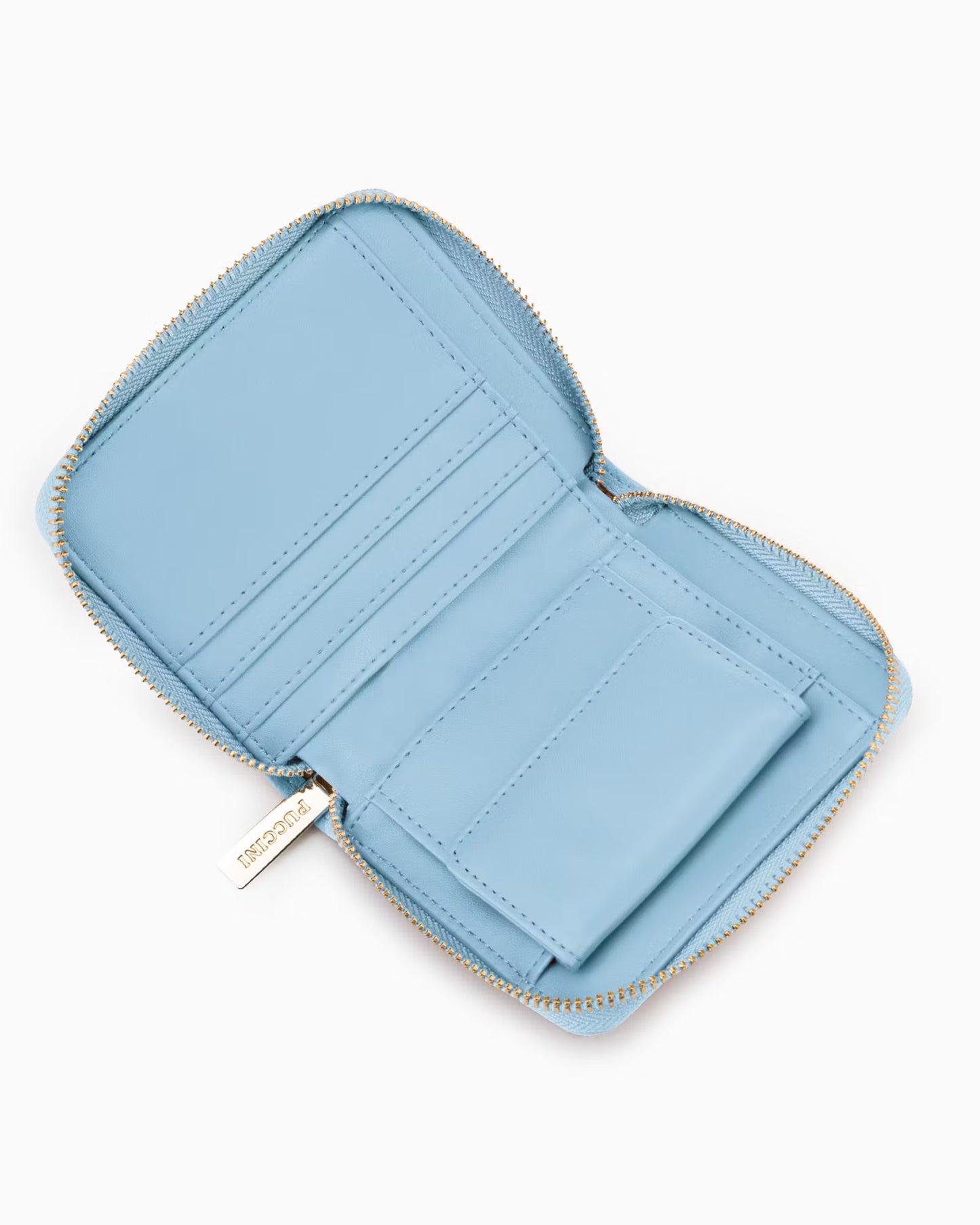 Puccini-Damesportemonnee van eco-leer met lizard-textuur, blauw