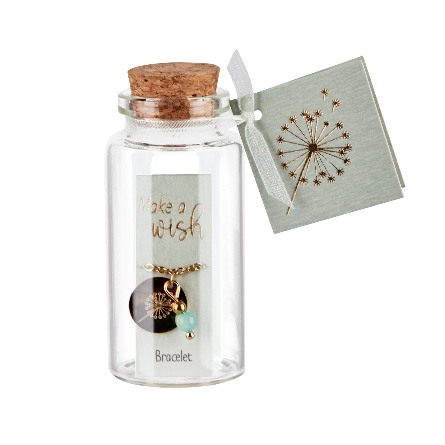 Crystals by HCA-Armband-Make a wish-Verguld-Groene kwarts