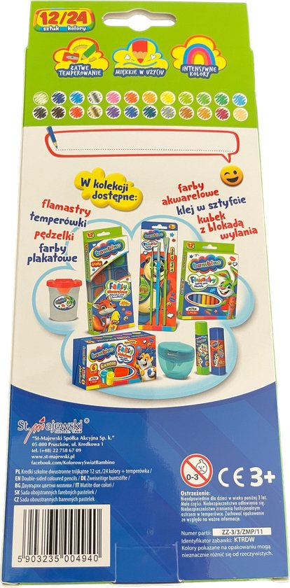 BAMBINO creatieve set met 12 kunstbenodigdheden + 20 stickers voor notitieboekjes