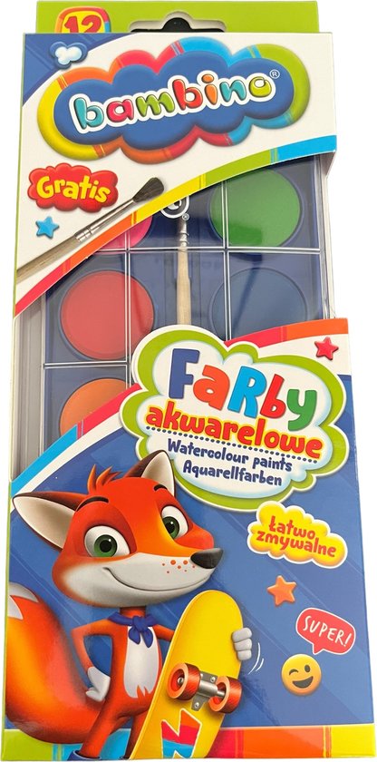 BAMBINO creatieve set met 12 kunstbenodigdheden + 20 stickers voor notitieboekjes