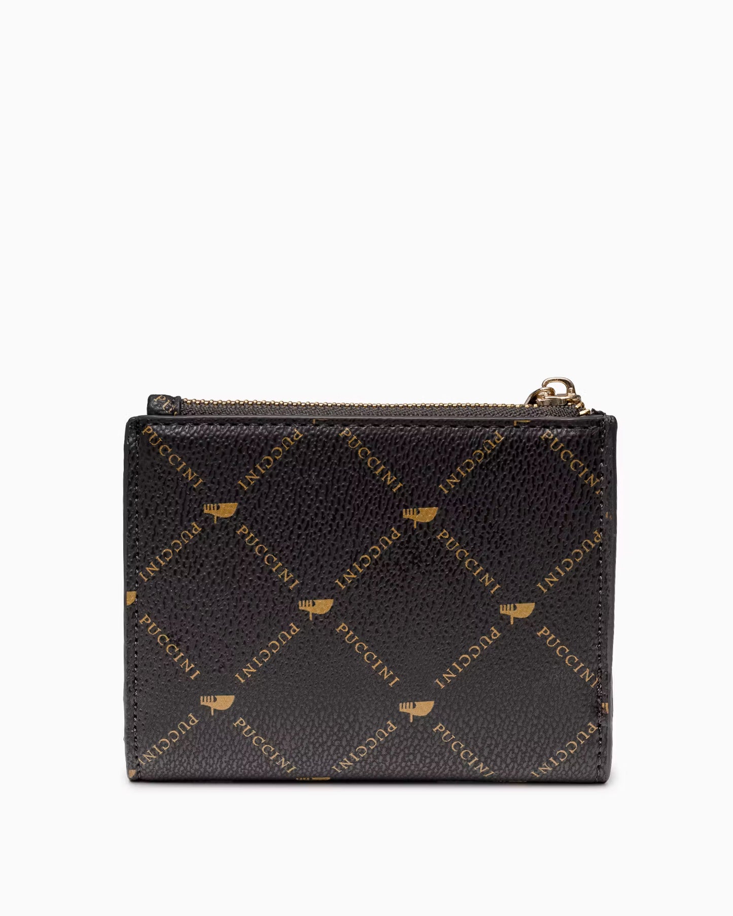 Puccini-Kleine damesportemonnee met monogram, bruin