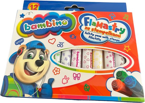 BAMBINO creatieve set met 12 kunstbenodigdheden + 20 stickers voor notitieboekjes