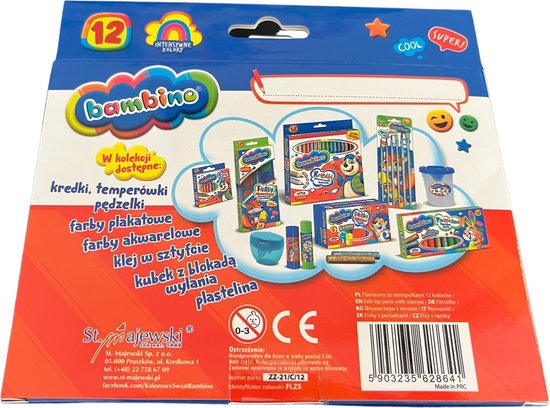 BAMBINO creatieve set met 12 kunstbenodigdheden + 20 stickers voor notitieboekjes