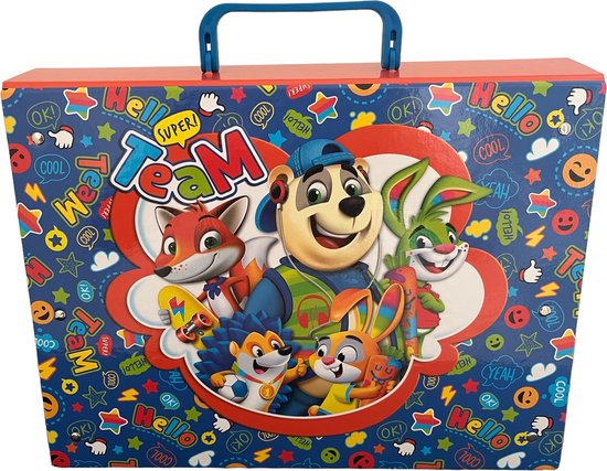 BAMBINO creatieve set met 12 kunstbenodigdheden + 20 stickers voor notitieboekjes