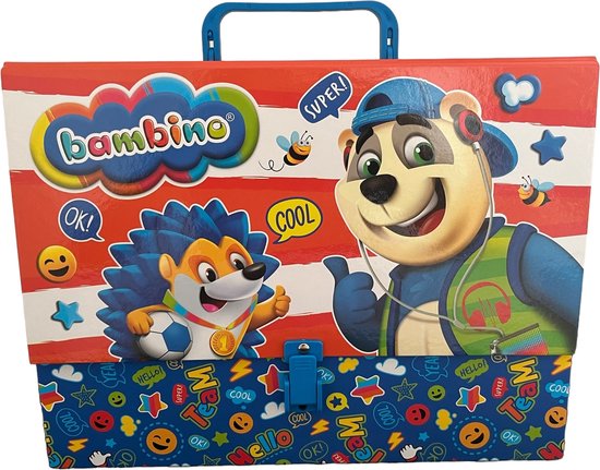 BAMBINO creatieve set met 12 kunstbenodigdheden + 20 stickers voor notitieboekjes