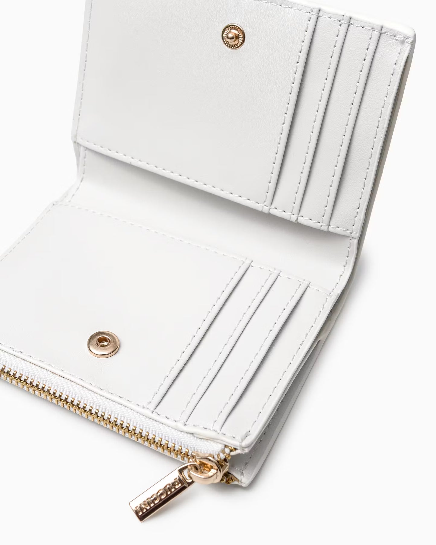 Puccini-Kleine damesportemonnee met monogram, wit