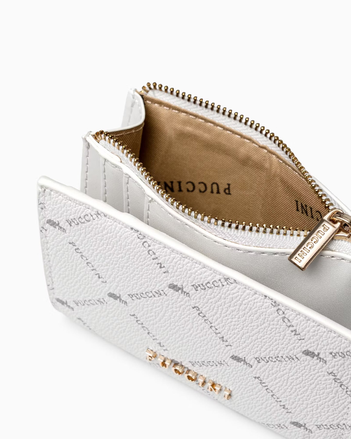 Puccini-Kleine damesportemonnee met monogram, wit