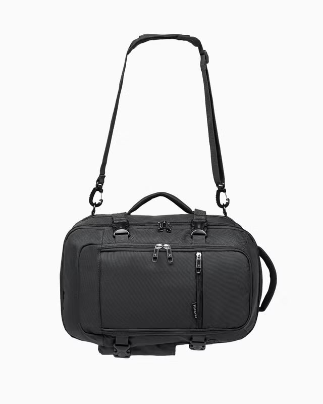 Puccini rugzak - 3 in 1 - 40x25x12-20 cm - formaat aanpasbaar - zwart - Wizzair - KLM- Ryanair - handbagage