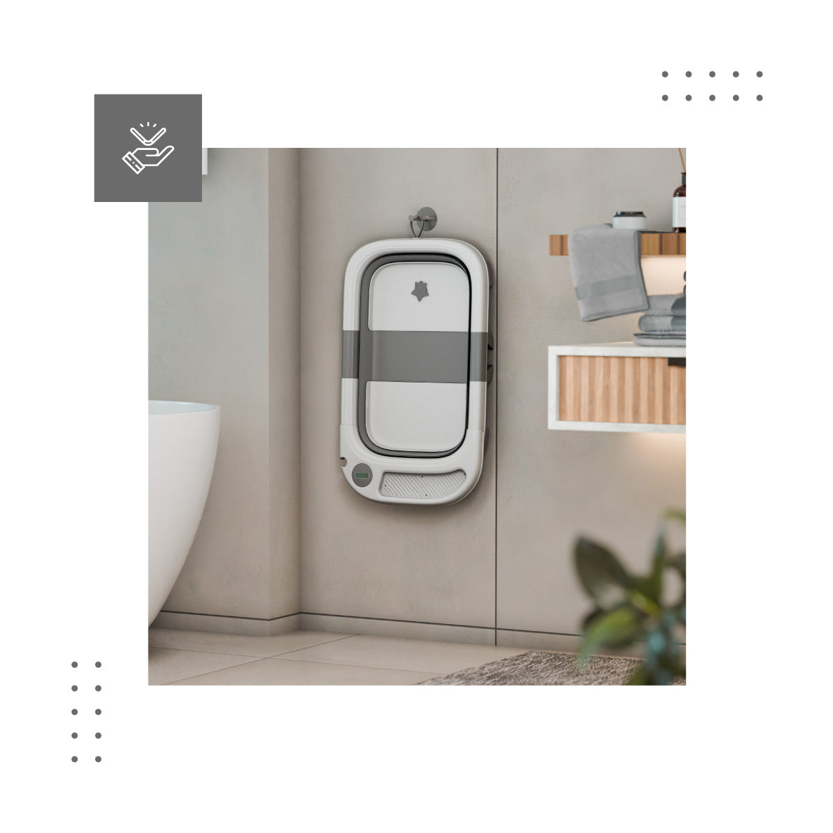 Tulano - Bathe 25 - opvouwbare badkuip - grijs