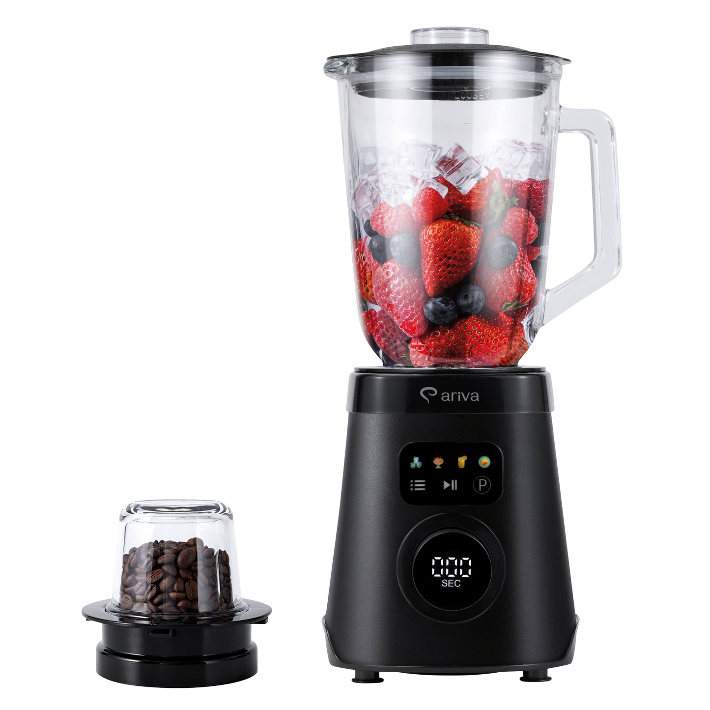 ARIVA-Blender-1500W-1.5L-2 in 1-250G kruidenmolen-Ook voor koffiebonen-Auto clean-RVS